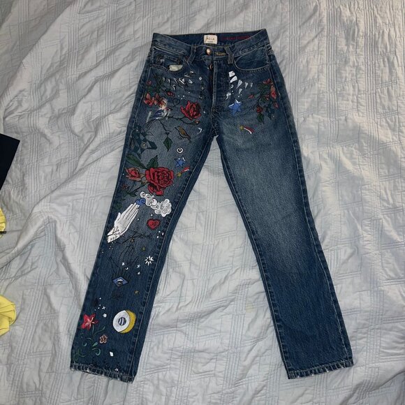 Alice & Olivia graphic jeans - size 25 - Picture 2 of 7